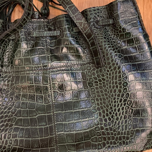 Patricia Nash 10th Anniversary Limited Edition Vintage Green Croc Leather Bag - Picture 13 of 16